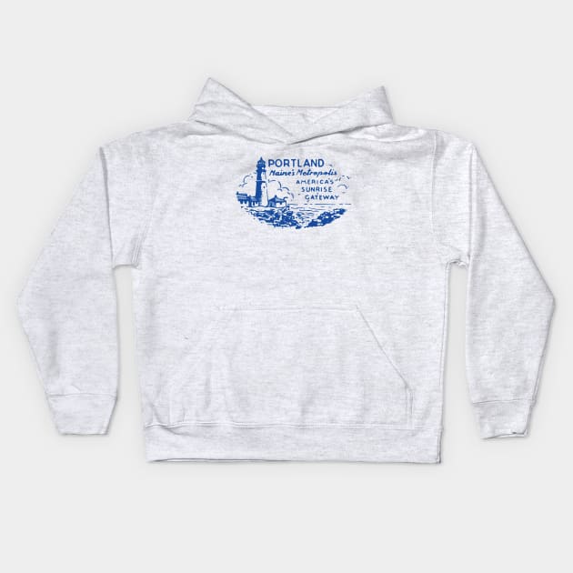 1940 Portland, Maine's Metropolis Kids Hoodie by historicimage